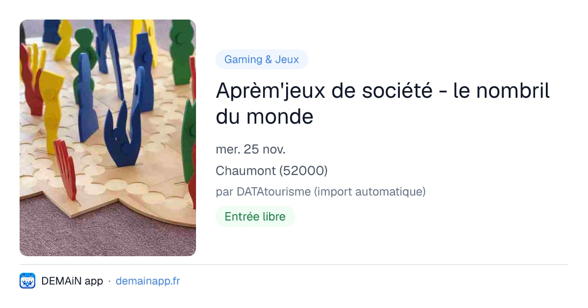 Aprèm'jeux de société - le nombril du monde — Chaumont
