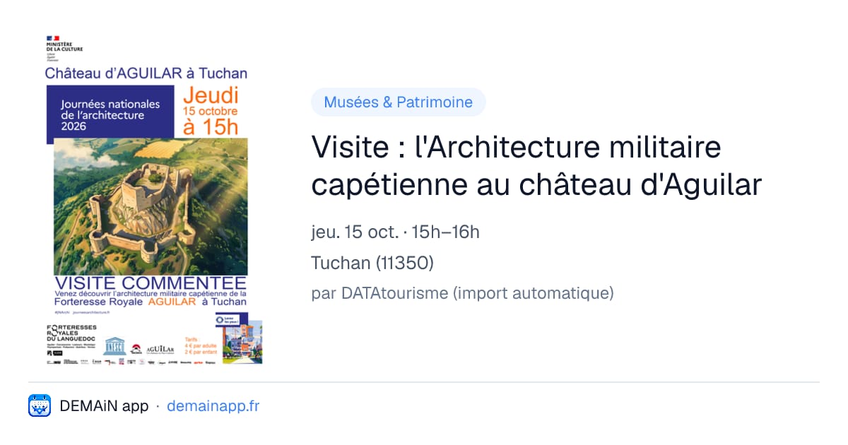 Visite : l'Architecture militaire capétienne au château d'Aguilar — Tuchan