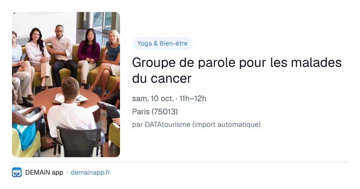 Groupe de parole pour les malades du cancer — Paris