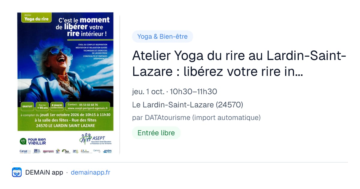 Atelier Yoga du rire au Lardin-Saint-Lazare : libérez votre rire intérieur ! — Le Lardin-Saint-Lazare