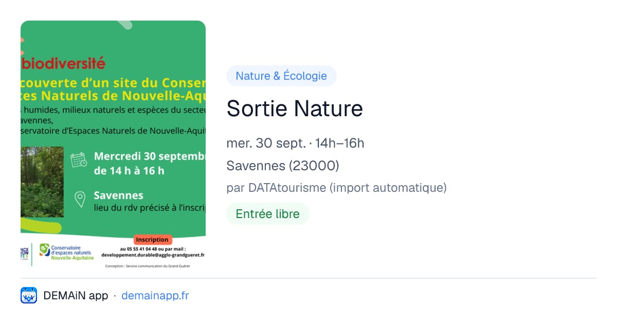 Sortie Nature — Savennes