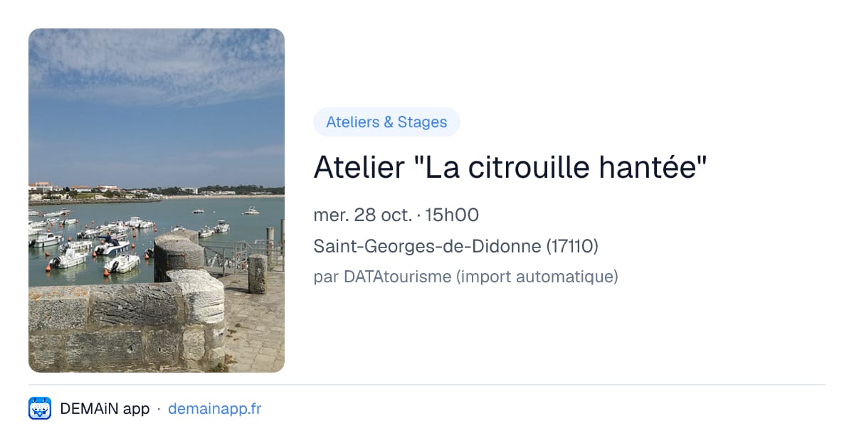 Atelier "La citrouille hantée" — Saint-Georges-de-Didonne