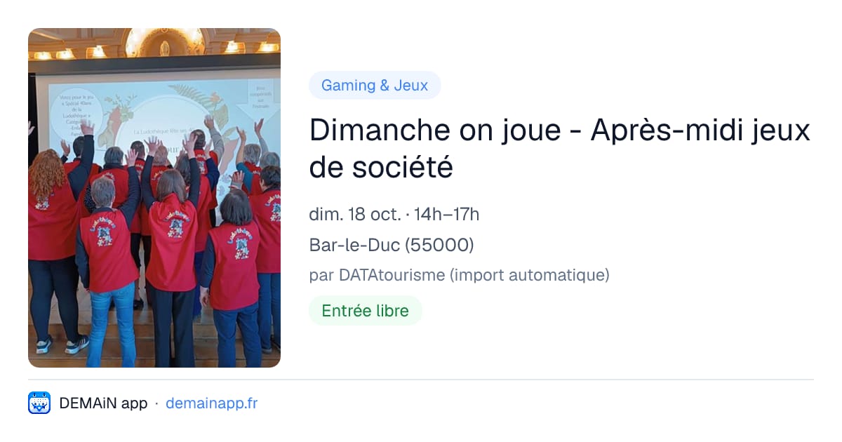 Dimanche on joue - Après-midi jeux de société — Bar-le-Duc