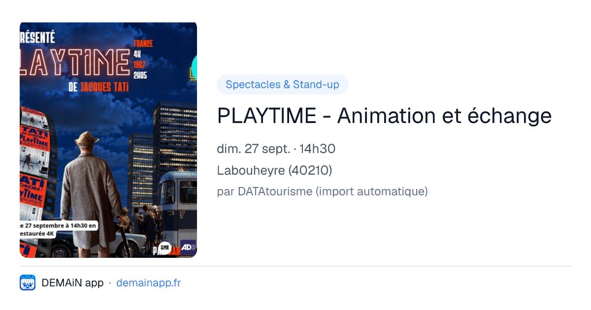 PLAYTIME - Animation et échange — Labouheyre