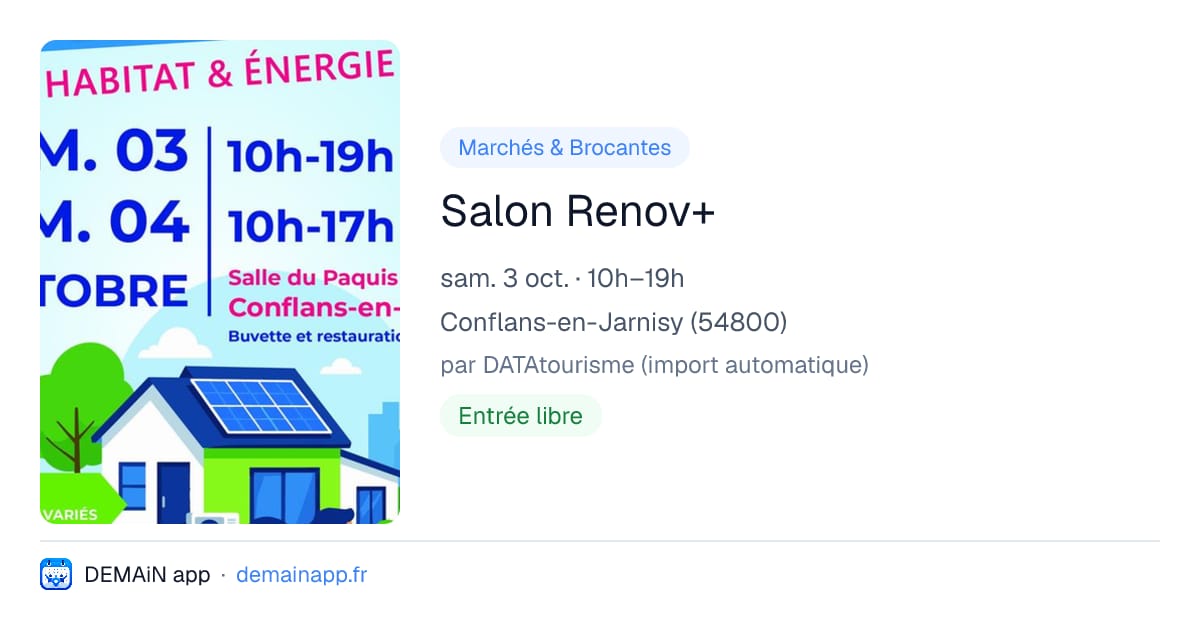 Salon Renov+ — Conflans-en-Jarnisy