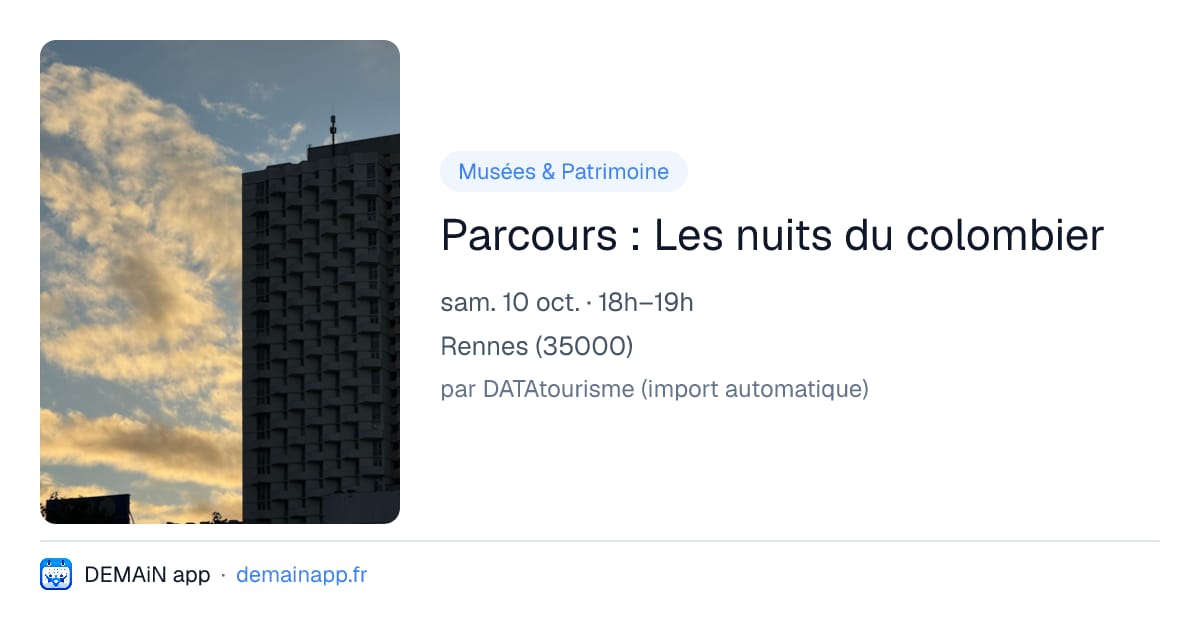 Parcours : Les nuits du colombier — Rennes