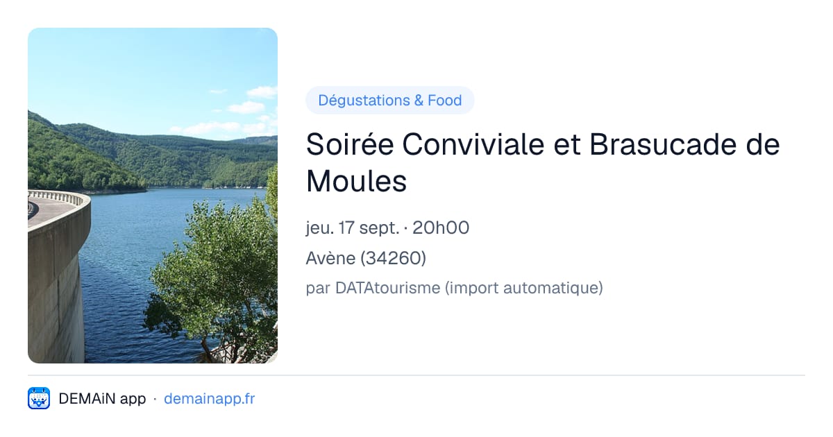 Soirée Conviviale et Brasucade de Moules — Avène