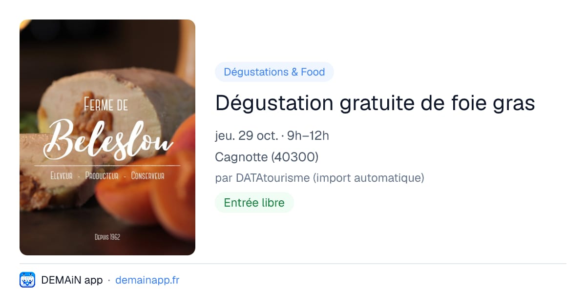 Dégustation gratuite de foie gras — Cagnotte