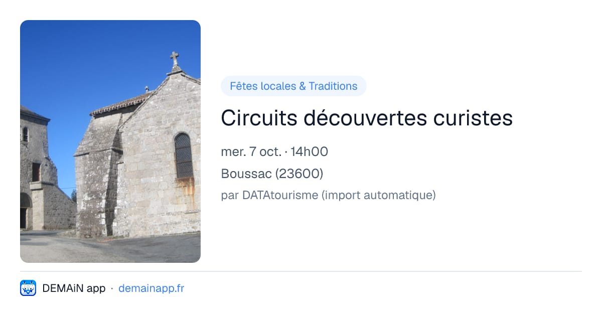 Circuits découvertes curistes — Boussac
