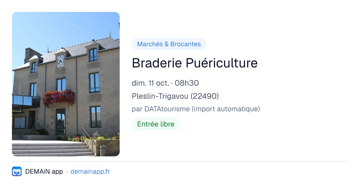 Braderie Puériculture — Pleslin-Trigavou