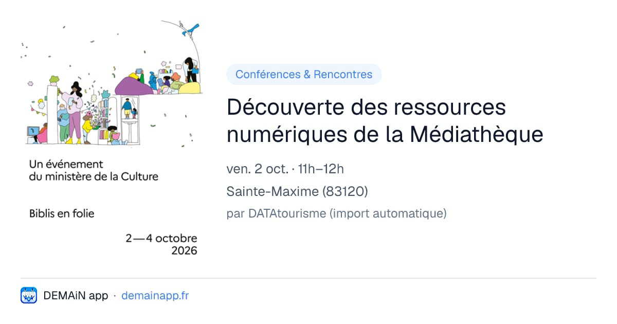 Découverte des ressources numériques de la Médiathèque — Sainte-Maxime
