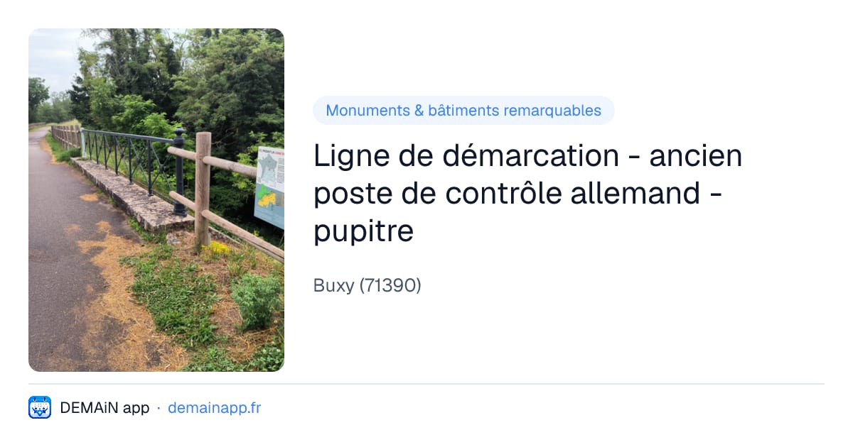 Ligne de démarcation - ancien poste de contrôle allemand - pupitre — Buxy