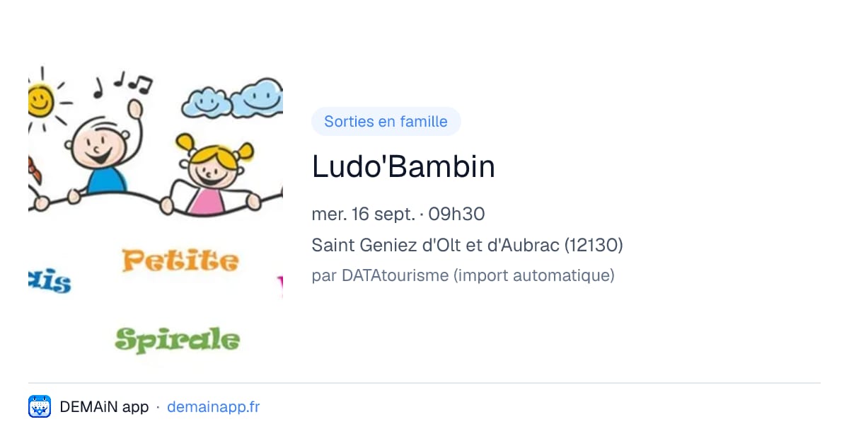 Ludo'Bambin — Saint Geniez d'Olt et d'Aubrac