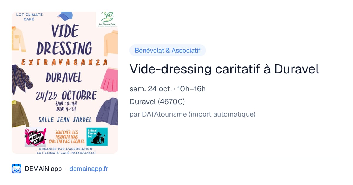 Vide-dressing caritatif à Duravel — Duravel
