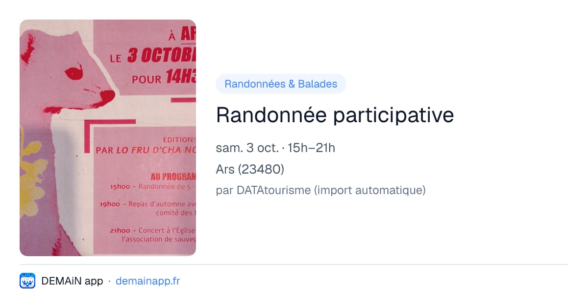 Randonnée participative — Ars