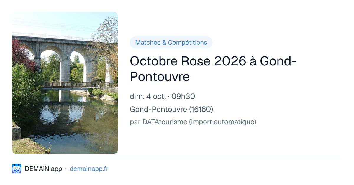 Octobre Rose 2026 à Gond-Pontouvre — Gond-Pontouvre