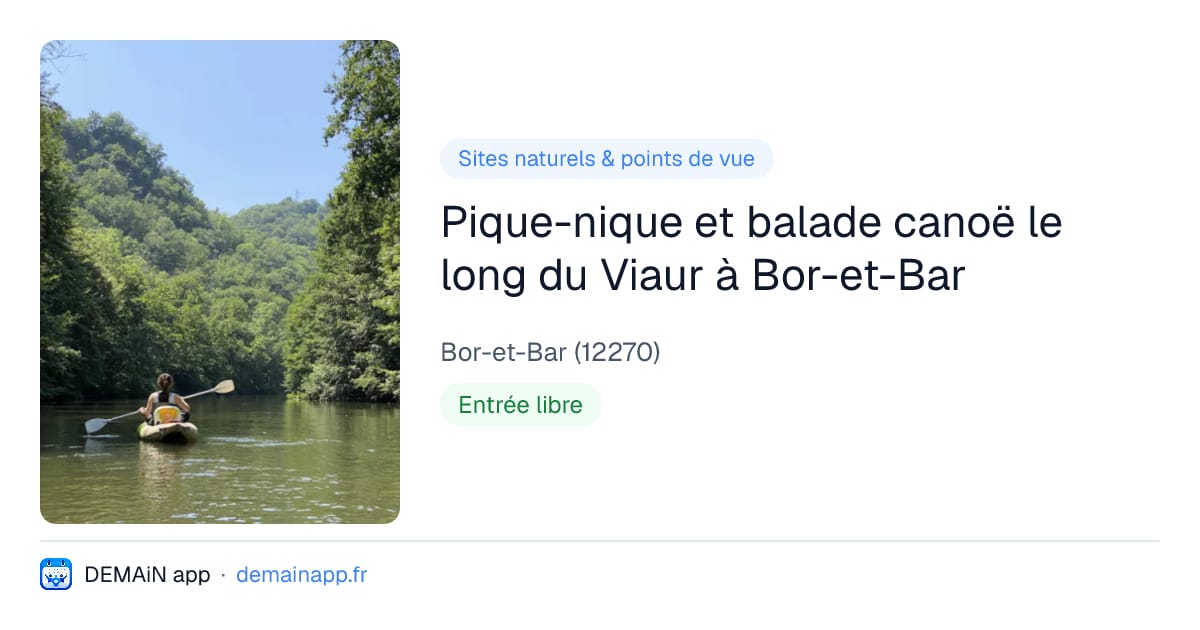 Pique-nique et balade canoë le long du Viaur à Bor-et-Bar — Bor-et-Bar