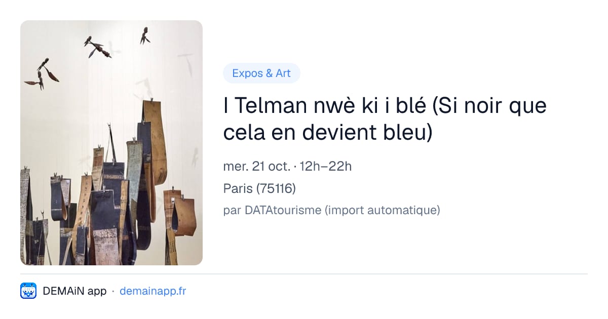 I Telman nwè ki i blé (Si noir que cela en devient bleu) — Paris