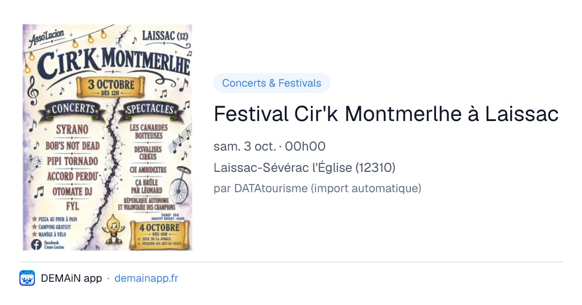 Festival Cir'k Montmerlhe à Laissac — Laissac-Sévérac l'Église