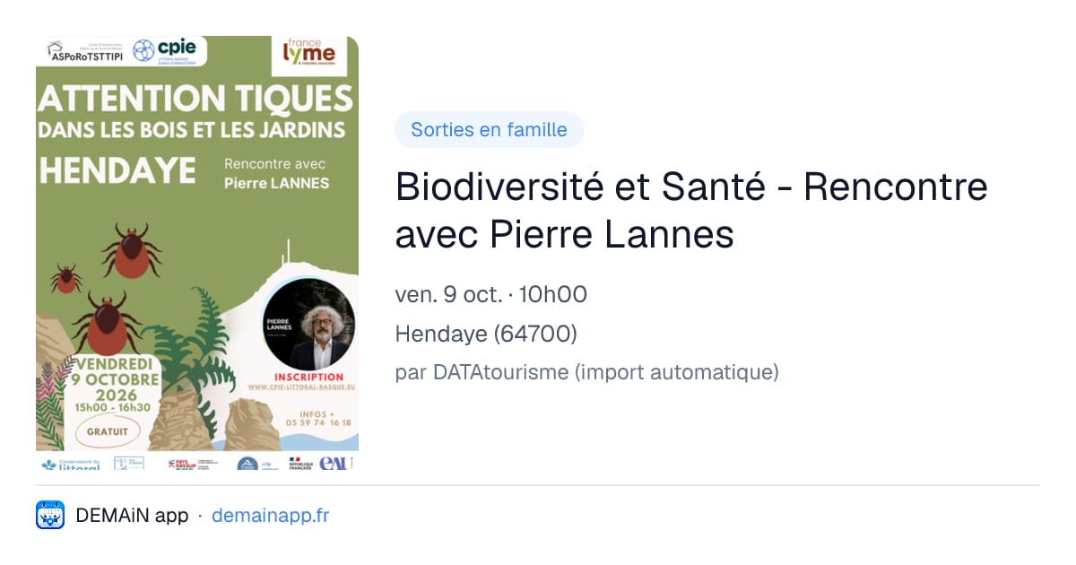 Biodiversité et Santé - Rencontre avec Pierre Lannes — Hendaye