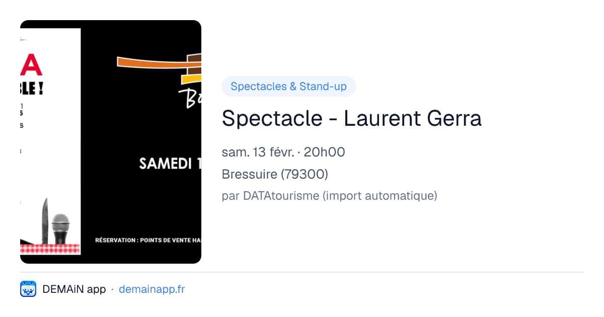 Spectacle - Laurent Gerra — Bressuire