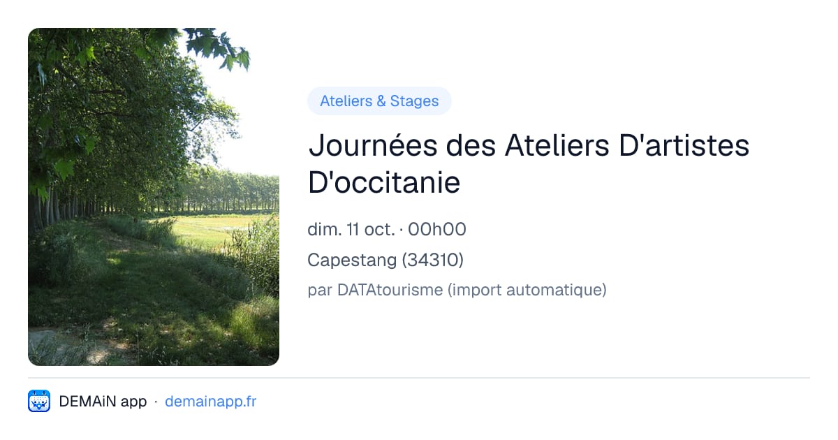 Journées des Ateliers D'artistes D'occitanie — Capestang