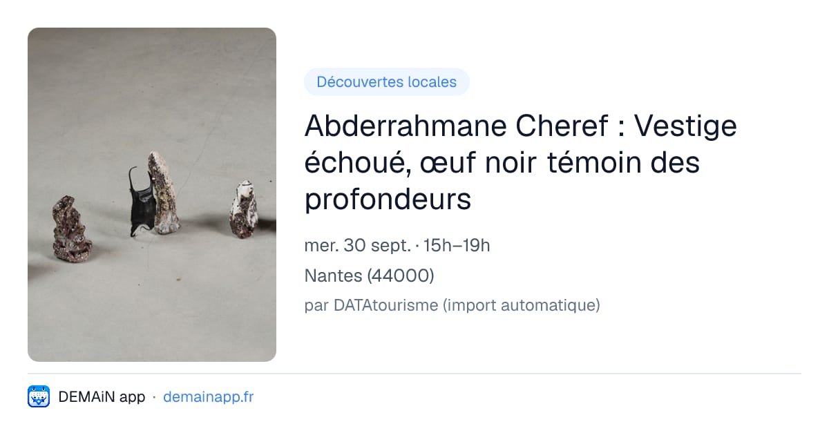Abderrahmane Cheref : Vestige échoué, œuf noir témoin des profondeurs — Nantes