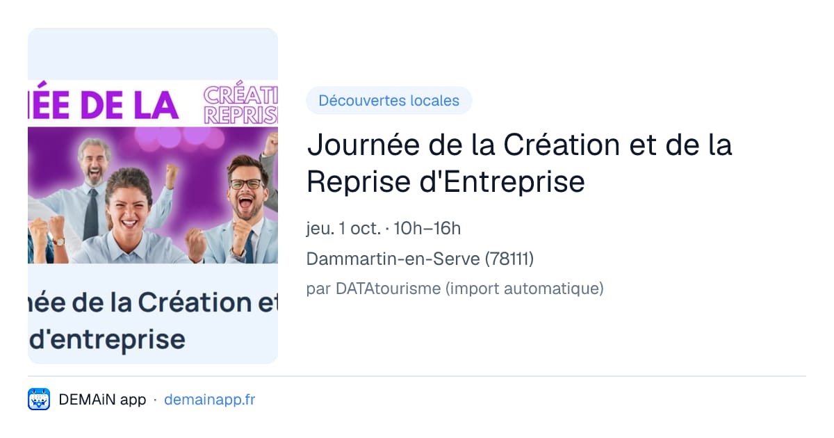 Journée de la Création et de la Reprise d'Entreprise — Dammartin-en-Serve
