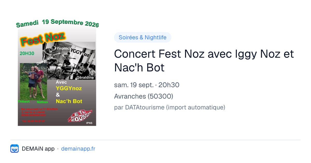 Concert Fest Noz avec Iggy Noz et Nac'h Bot — Avranches