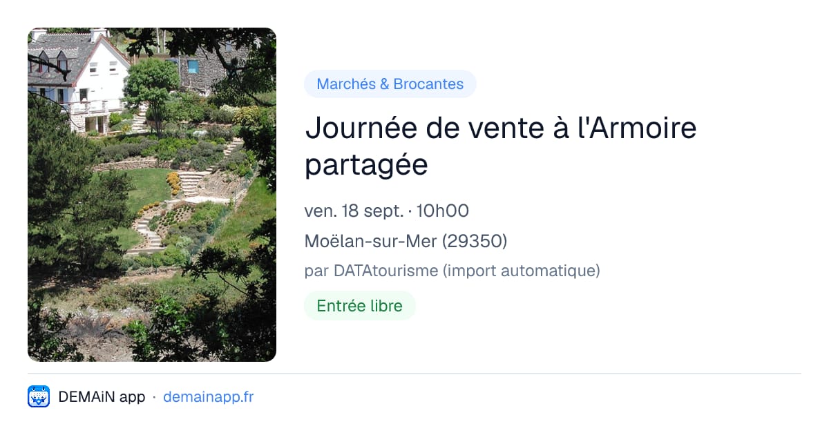 Journée de vente à l'Armoire partagée — Moëlan-sur-Mer