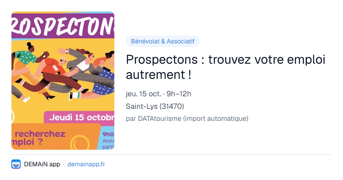 Prospectons : trouvez votre emploi autrement ! — Saint-Lys