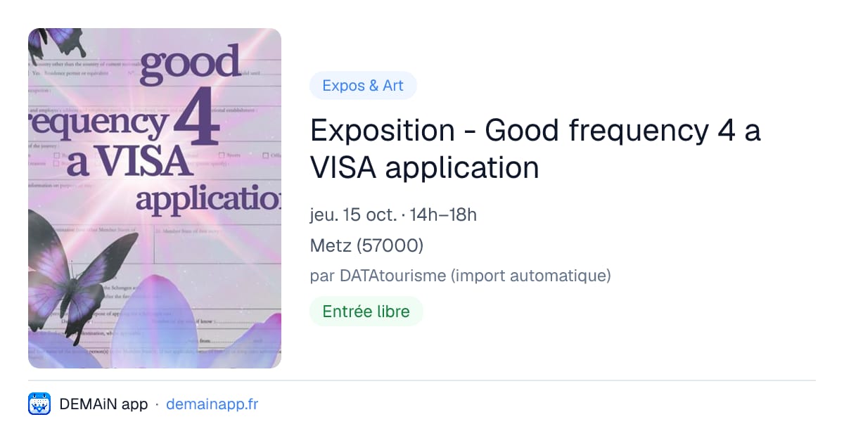 Exposition - Good frequency 4 a VISA application — Metz