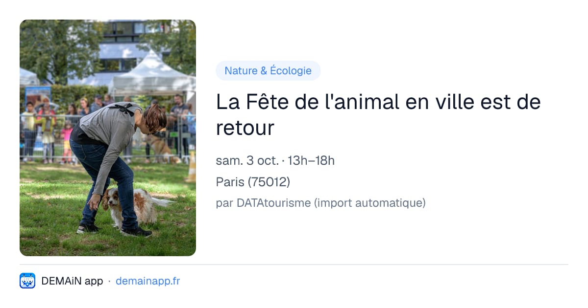 La Fête de l'animal en ville est de retour — Paris