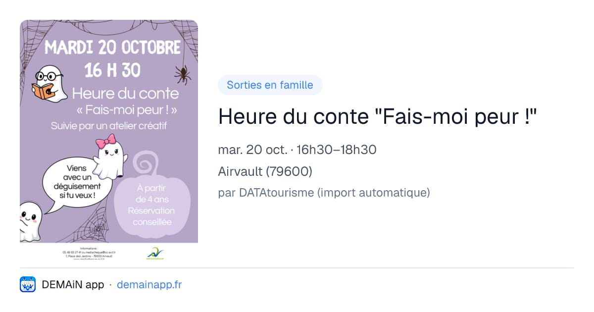 Heure du conte "Fais-moi peur !" — Airvault