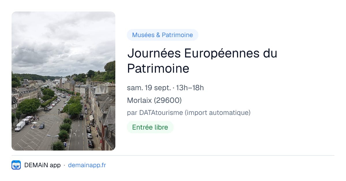 Journées Européennes du Patrimoine — Morlaix