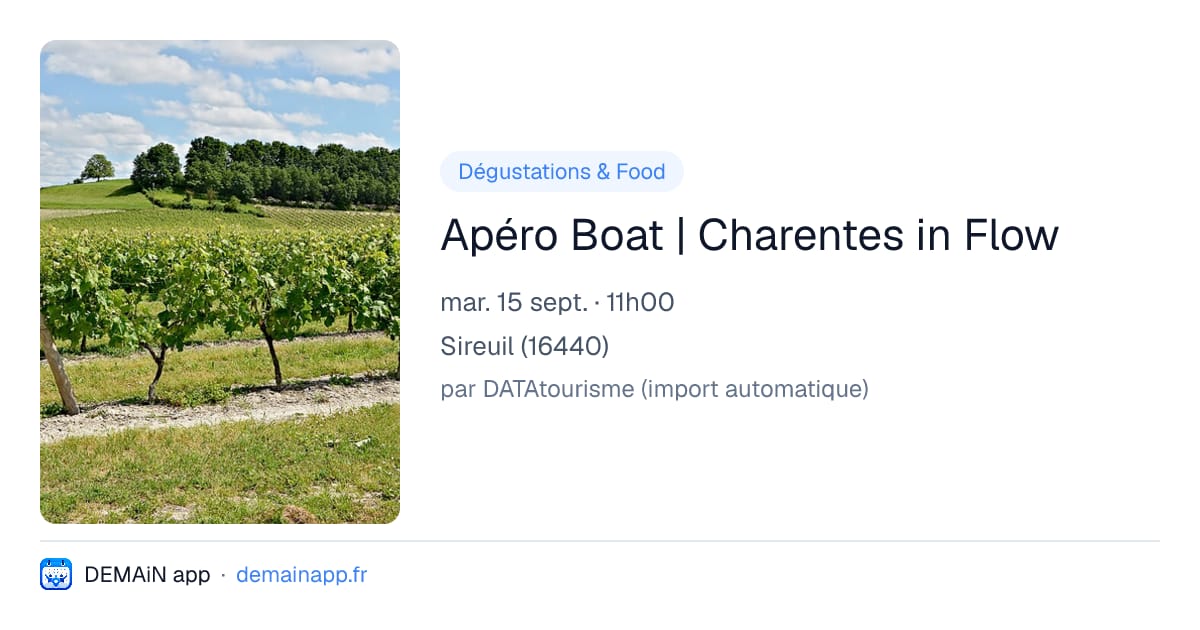 Apéro Boat | Charentes in Flow — Sireuil