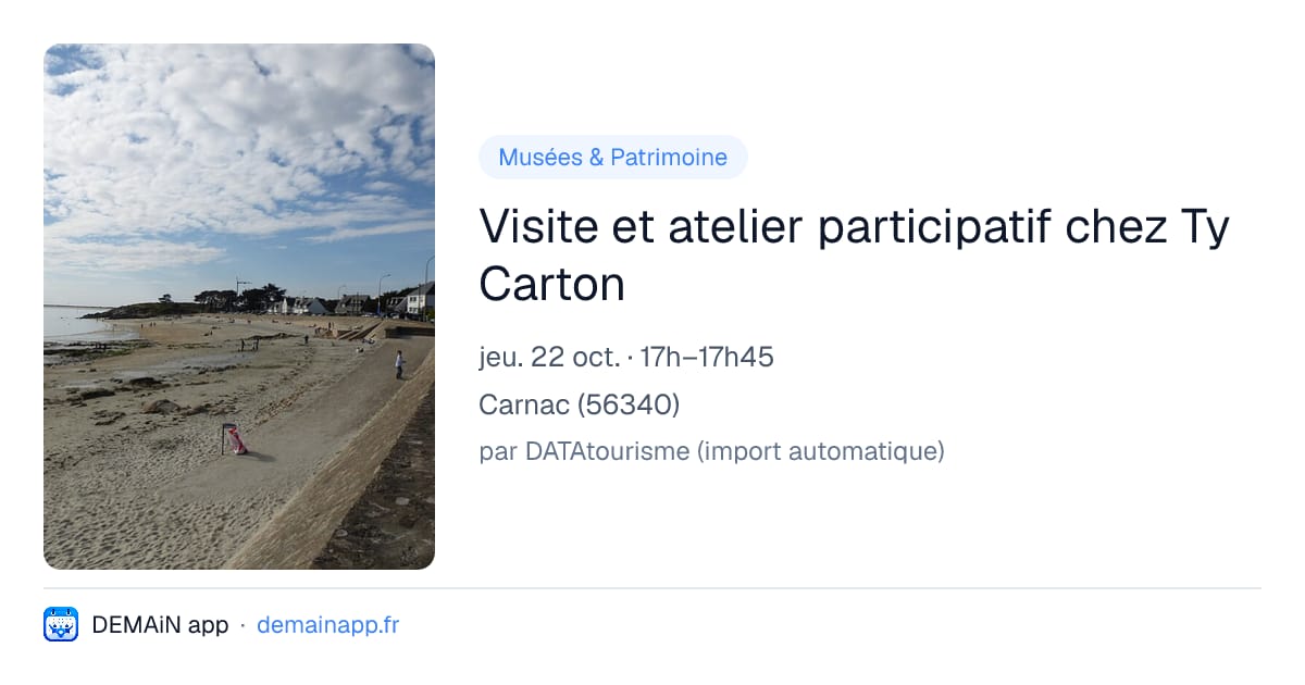 Visite et atelier participatif chez Ty Carton — Carnac