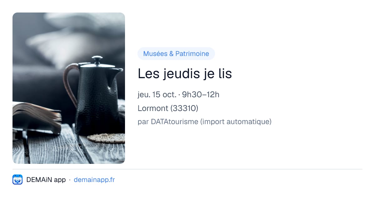 Les jeudis je lis — Lormont