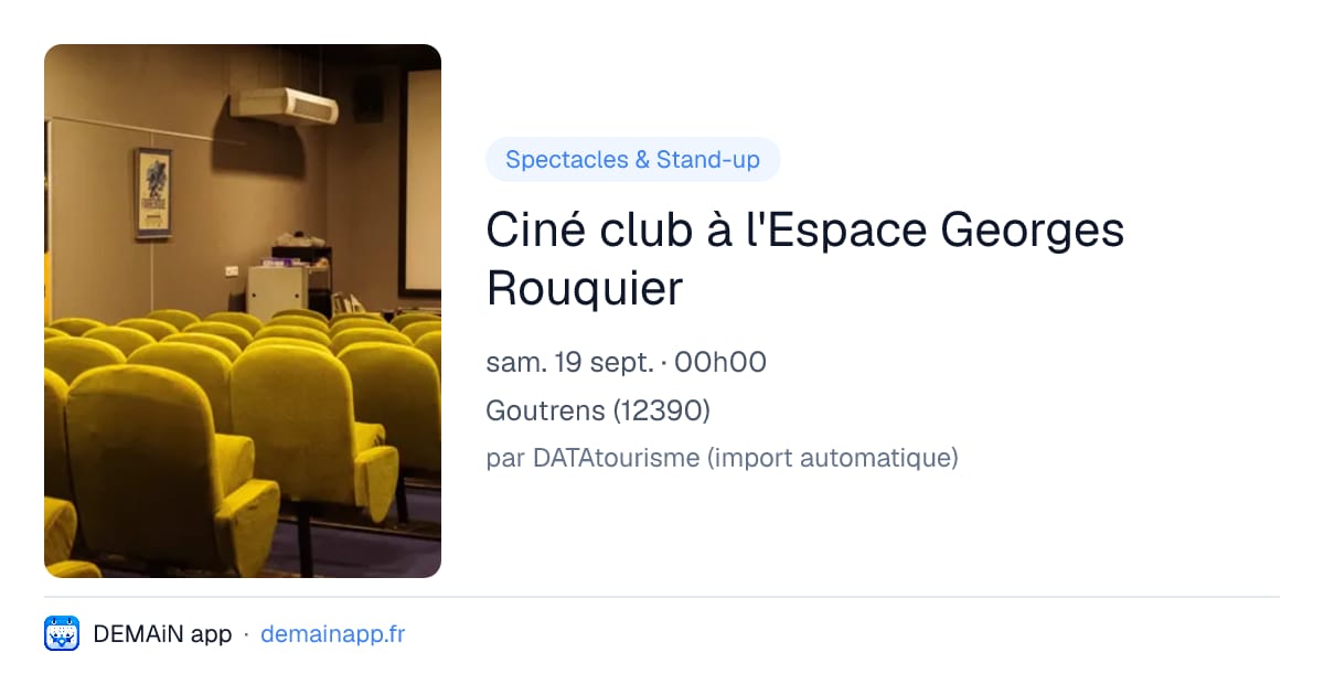Ciné club à l'Espace Georges Rouquier — Goutrens