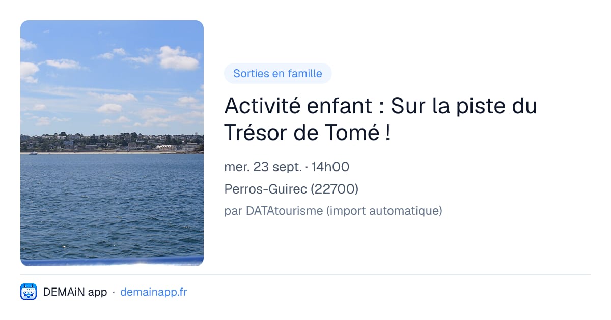 Activité enfant : Sur la piste du Trésor de Tomé ! — Perros-Guirec