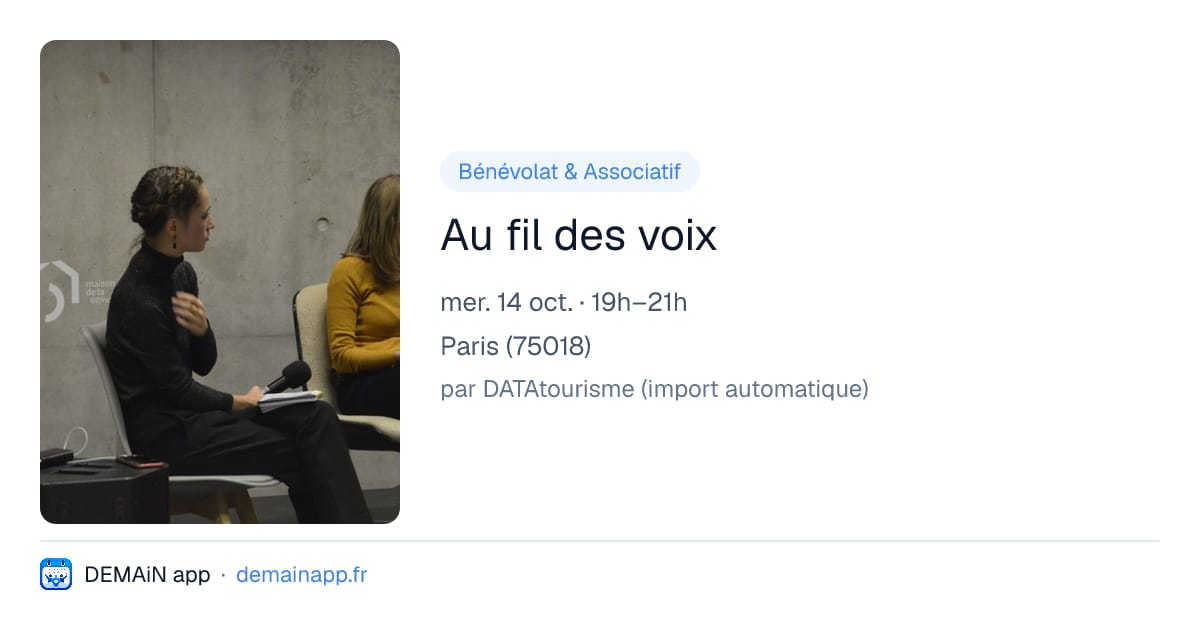 Au fil des voix — Paris