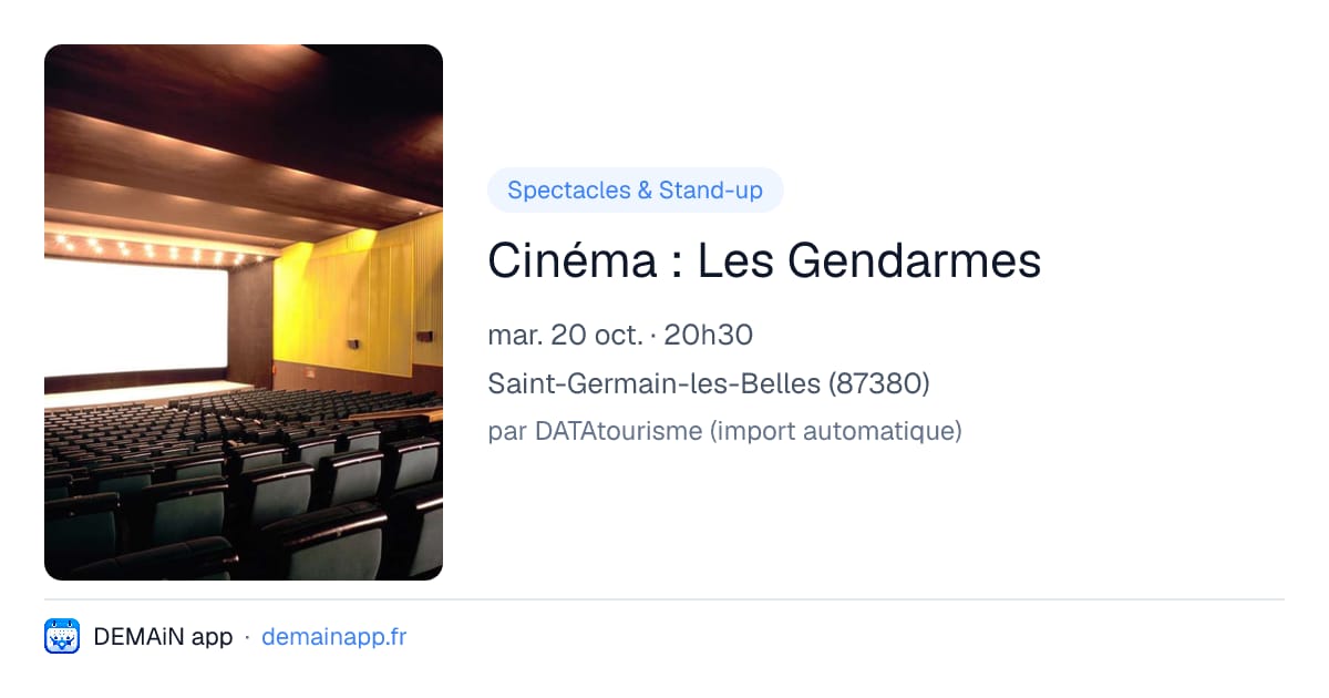 Cinéma : Les Gendarmes — Saint-Germain-les-Belles