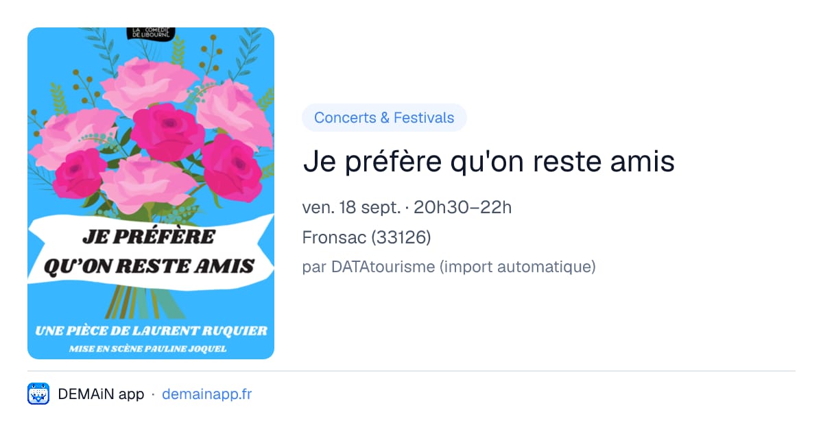 Je préfère qu'on reste amis — Fronsac