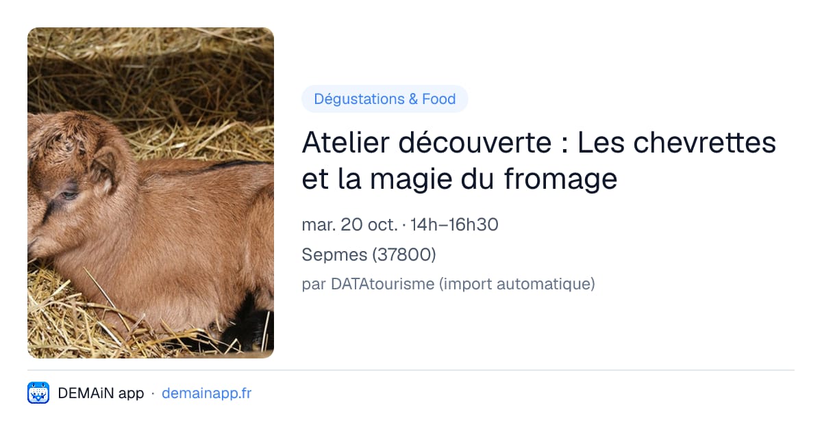 Atelier découverte : Les chevrettes et la magie du fromage — Sepmes