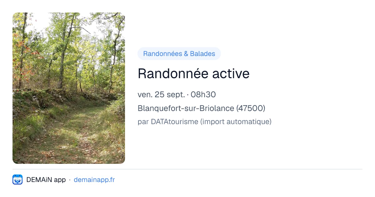 Randonnée active — Blanquefort-sur-Briolance