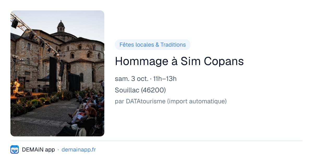 Hommage à Sim Copans — Souillac