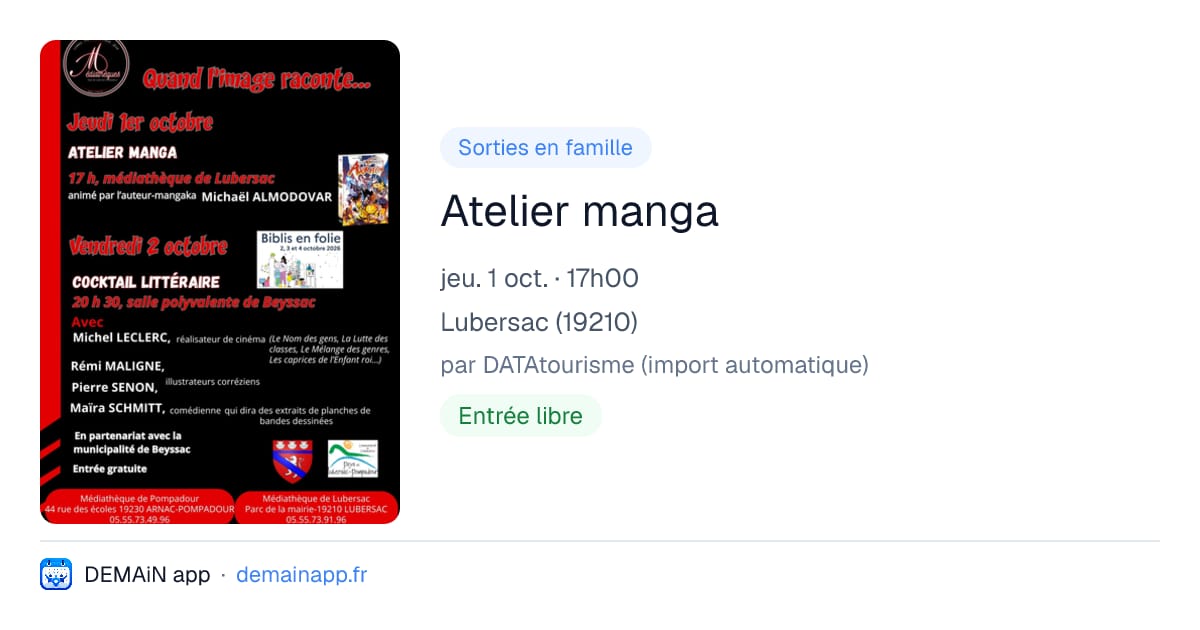 Atelier manga — Lubersac