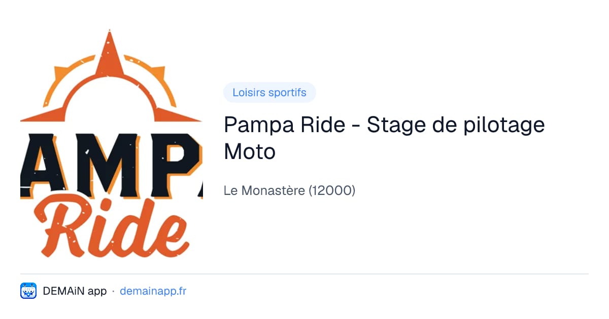 Pampa Ride - Stage de pilotage Moto — Le Monastère
