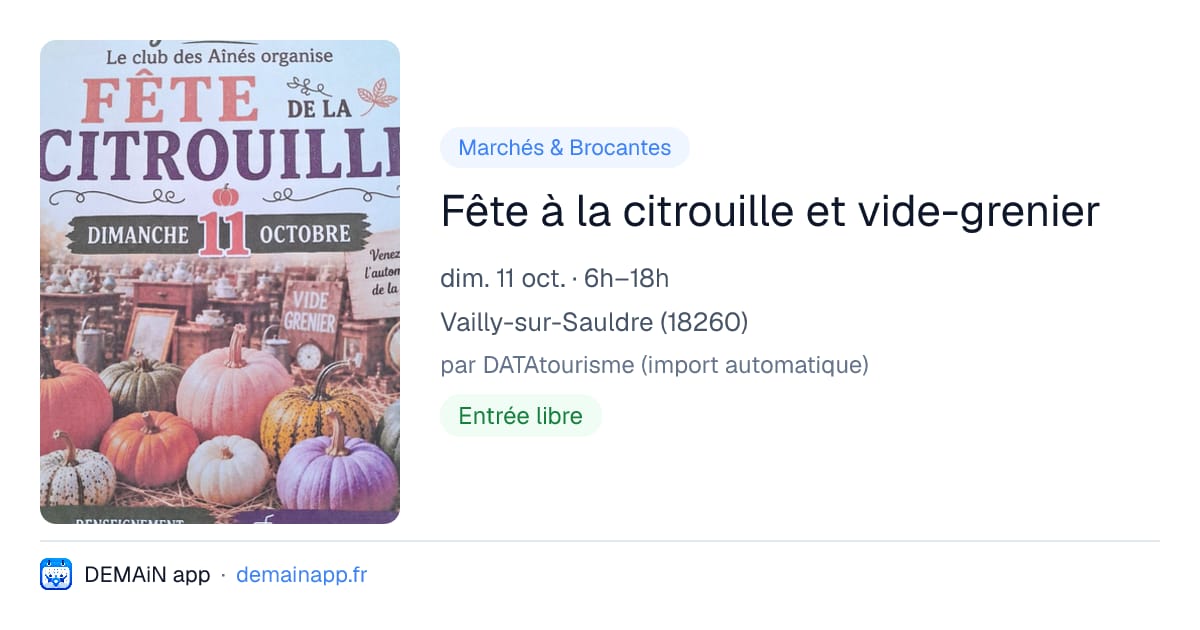 Fête à la citrouille et vide-grenier — Vailly-sur-Sauldre