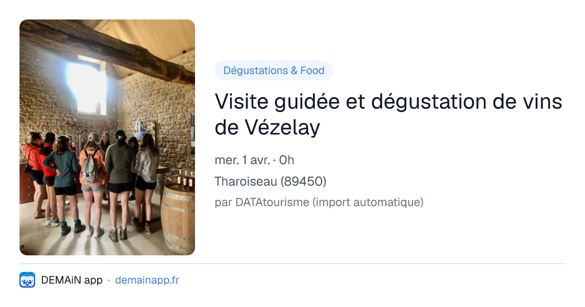 Visite guidée et dégustation de vins de Vézelay — Tharoiseau